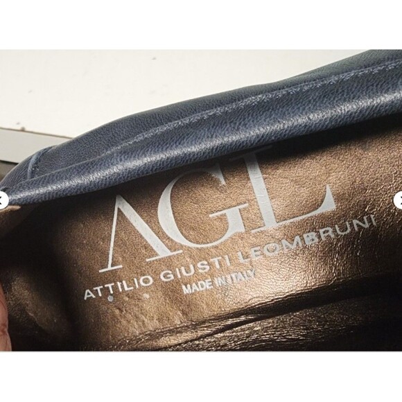 Attilio Giusti Leombruni (AGL) Leather Ballet Flats Black Italy Size EU 38 - Picture 6 of 8